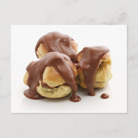 drei Profiterolen Postkarte (Vorderseite)