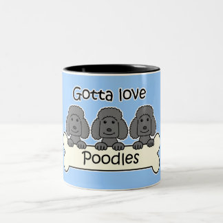 Drei Pudel Zweifarbige Tasse
