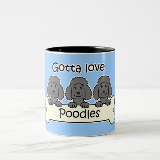 Drei Pudel Zweifarbige Tasse (Mittel)