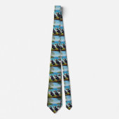 Drei Puffin Birds Ölfarbe, Neck Tie Krawatte (Vorderseite)
