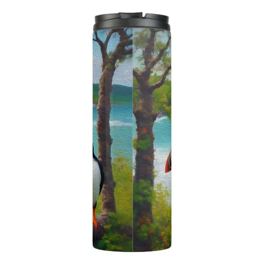 Drei Puffin Birnen Ölfarbe, Thermal Tumbler Thermosbecher (Rückseite)