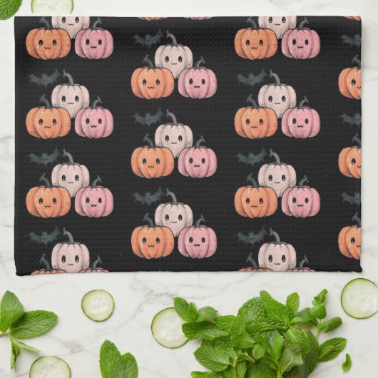 Drei Pumpen und ein Flechtmuster Halloween Geschirrtuch (Gefaltet)