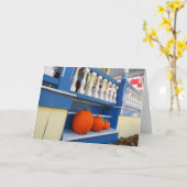 Drei Pumpkins auf einem Schritt - Martha's Vineyar Karte (Gelbe Blume)