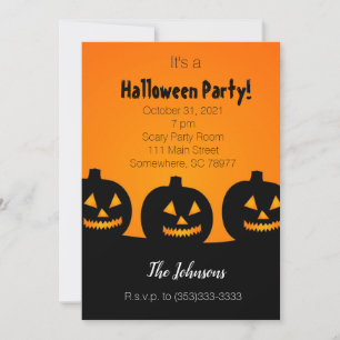 Drei Pumpkins Halloween-Party Einladung