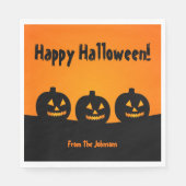Drei Pumpkins Halloween-Party Napkins Custom Serviette (Vorderseite)
