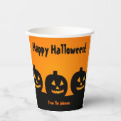 Drei Pumpkins Halloween-Party Paper Cups Pappbecher (Vorderseite)