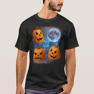 Drei Pumpkins heulen auf dem Moon Weird Meme Pumpk T-Shirt