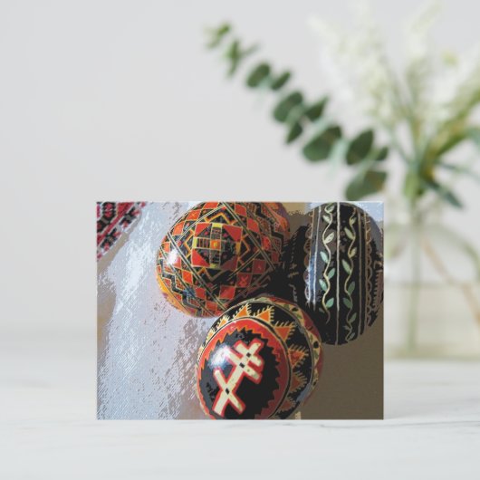 Drei Pysanky Postkarte (Stehend Vorderseite)
