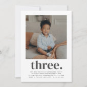 Drei-Quadrat-Foto Geburtstag Einladung (Vorderseite)