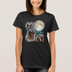 Drei Raccoons heulen am Mond 3 Wolfs Parody Raccoo T-Shirt
