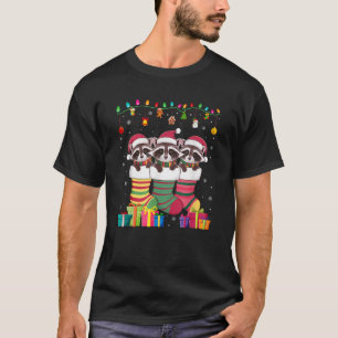 Drei Raccoons in Sock Funny Boys Girls Kinder Chri T-Shirt