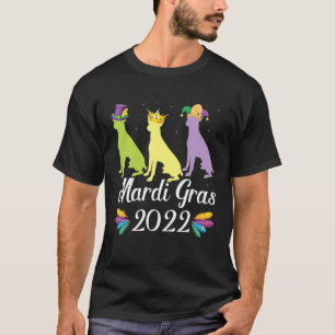 Drei Rat Terrier Dogs Mardi Gras Kostümtanzen T-Shirt