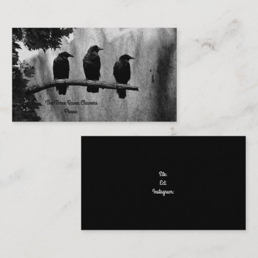 Drei Ravens Visitenkarte (Vorne/Hinten)