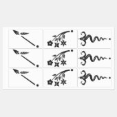 Drei-ray-Labels Etiketten (Blatt)