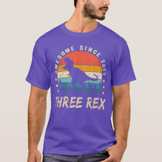 Drei Re 3. Geburtstag hird Dinosaurier 3 Jahre alt T-Shirt