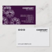 Drei Rechtecke - Kaskade der dunklen Lila Blume Visitenkarte (Vorne/Hinten)