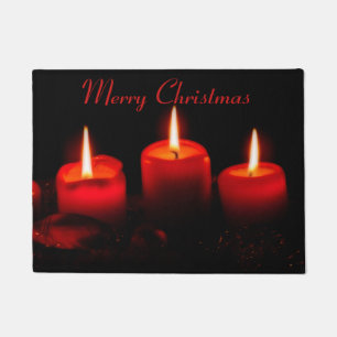 Drei Red Christmas Candles Advent Gaudete Sonntag Fußmatte