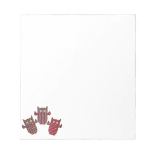 Drei Red Owls Notepad Notizblock