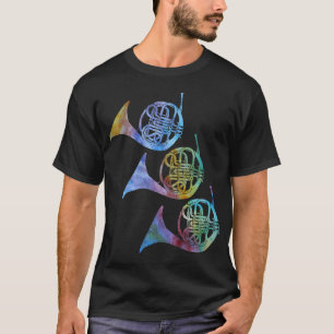 Drei Regenbogen-französische Hörner T-Shirt