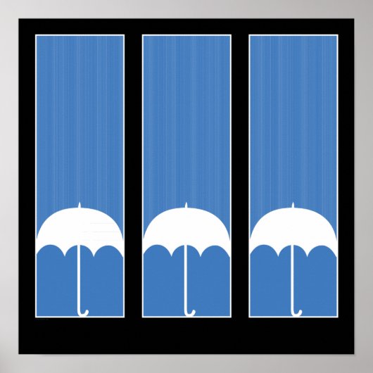 Drei Regenschirme Poster (Vorne)