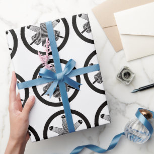 Drei Regenschirme, versetzt im Kreis Geschenkpapier