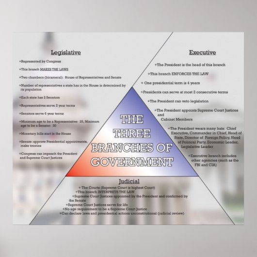 Drei Regierungszweige *AKTUALISIERT* Poster (Vorne)