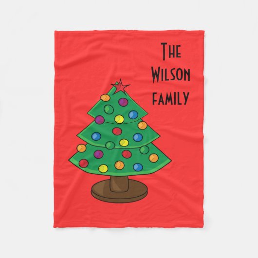 Drei Reihe-Weihnachtsbaum Fleecedecke (Vorderseite)
