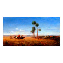 Drei Reiter Galloping über Schlicht