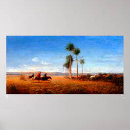 Drei Reiter Galloping über Schlicht Poster