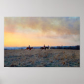 Drei Reiter in den Kansas Flint Hills Poster (Vorne)