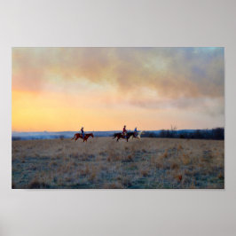 Drei Reiter in den Kansas Flint Hills Poster