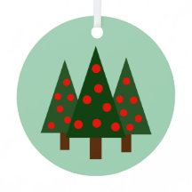 Drei Retro-Weihnachtsbäume