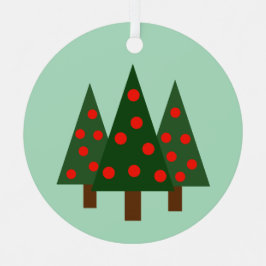 Drei Retro-Weihnachtsbäume Ornament Aus Metall