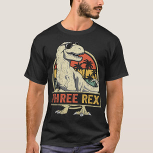 Drei Rex 3. Geburtstag Dritter Dinosaurier 3 Jahre T-Shirt