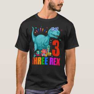 Drei Rex 3. Geburtstag Dritter Dinosaurier 3 Jahre T-Shirt