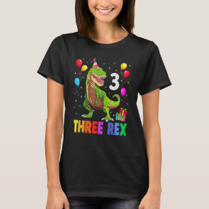 Drei Rex 3. Geburtstag Dritter Dinosaurier 3 Jahre T-Shirt