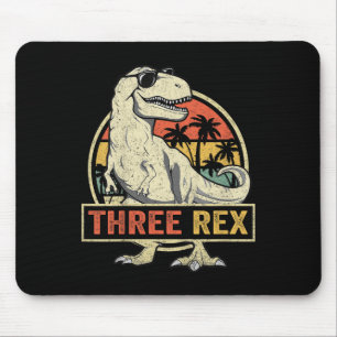 Drei Rex 3. Geburtstag Shirt Dritte Dinosaurier 3 Mousepad