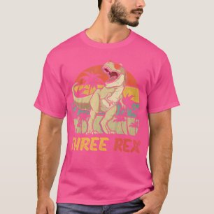 Drei Rex 3D Geburtstags-Shirt Dritter Dinosaurier T-Shirt