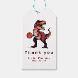 Drei-Rex Basketball Dino Geburtstag Geschenkanhänger