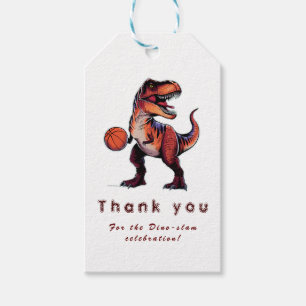 Drei-Rex Basketball Dino Geburtstag Geschenkanhänger