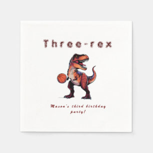 Drei-Rex Basketball Dino Geburtstag Serviette