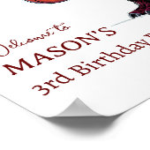 Drei-Rex Basketball Dino Geburtstagsgeschenk Poster (Ecke)