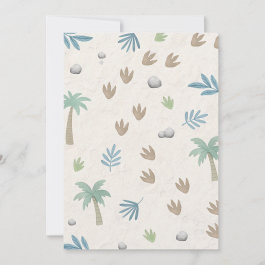 Drei Rex Dinosaurier 3. Geburtstag Einladung (Rückseite)