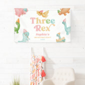 Drei Rex Dinosaurier 3. Geburtstagspartei Banner (Insitu)