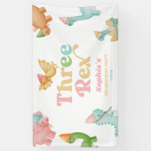 Drei Rex Dinosaurier 3. Geburtstagspartei Banner (Vertikal)