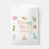 Drei Rex Dinosaurier 3. Geburtstagspartei Geschenktütchen (Vorderseite)