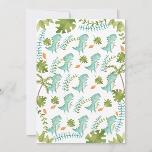 Drei Rex-Dinosaurier Einladung (Rückseite)