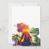 Drei Rex Dinosaurier Einladung zum Geburtstag (Rückseite)