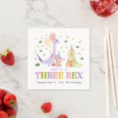 Drei Rex-Dinosaurier-Geburtstag Serviette (Beispiel)