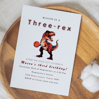 Drei-Rex-Dinosaurier-Geburtstagseinladung Einladung